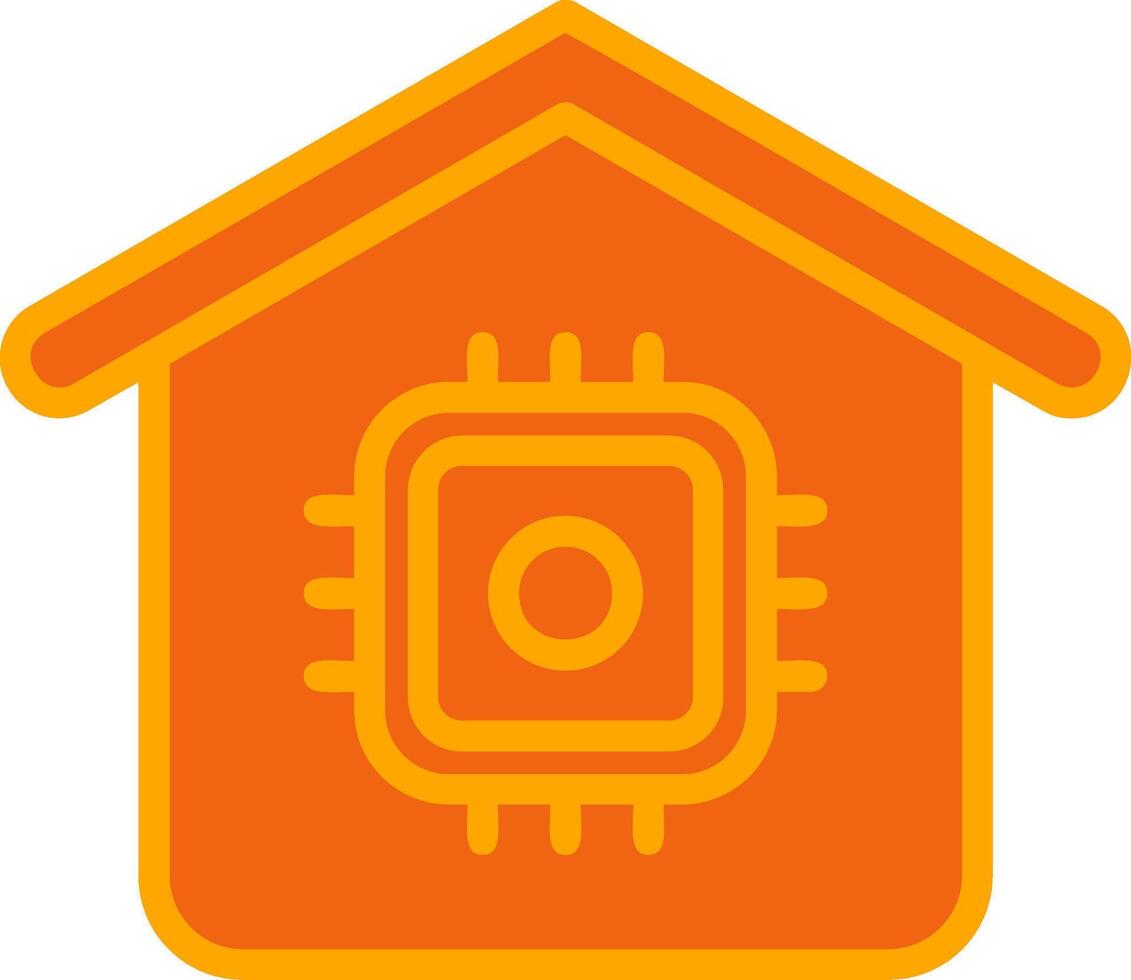 Cpu Oranage Filled Icon vector