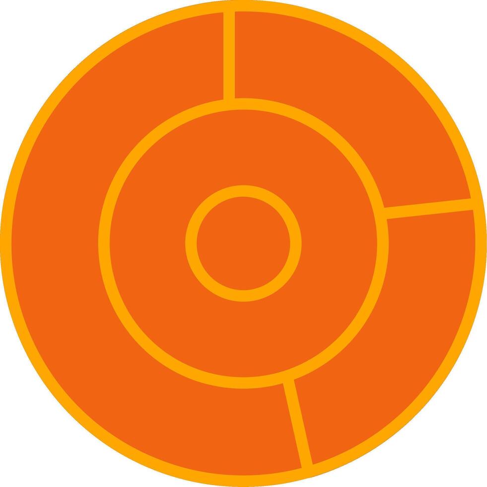Donut Chart Oranage Filled Icon vector