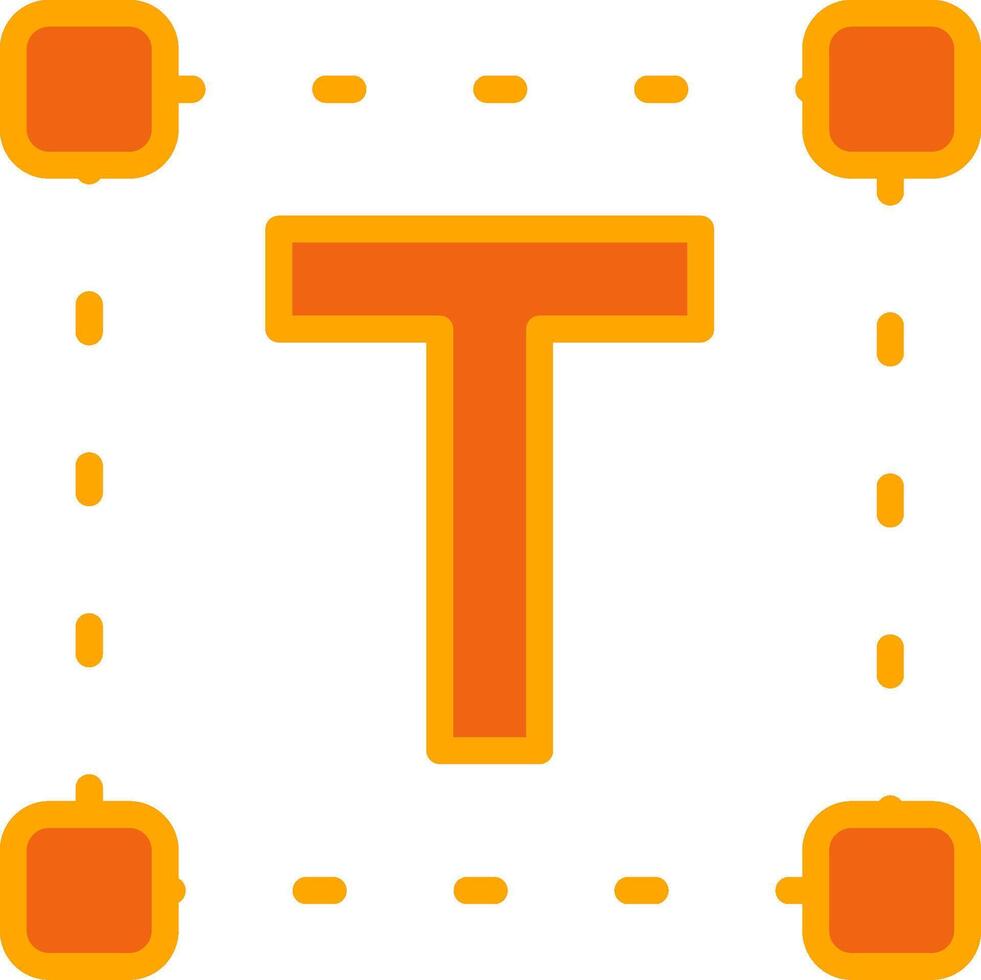 Text Oranage Filled Icon vector