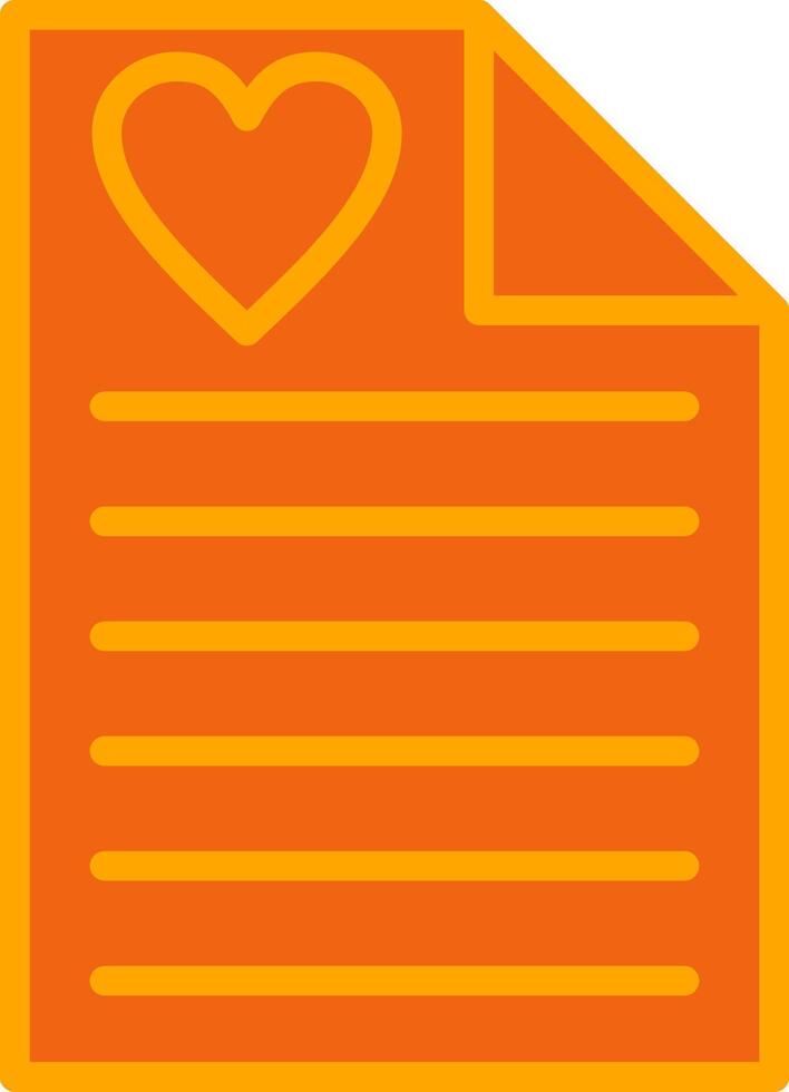 Wishlist Oranage Filled Icon vector