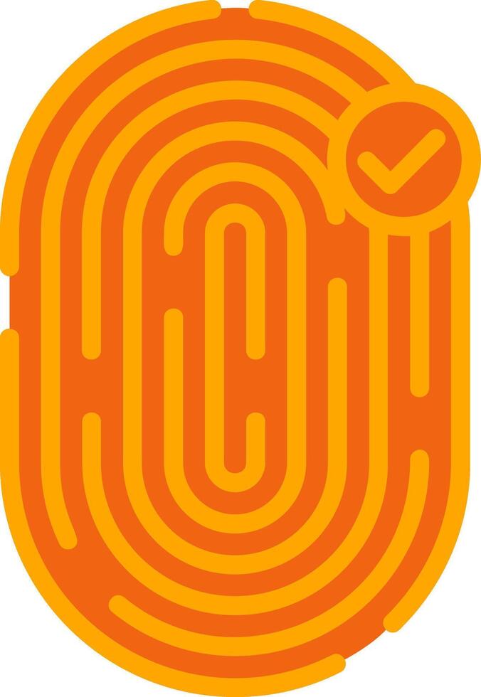 Biometric Identification Oranage Filled Icon vector