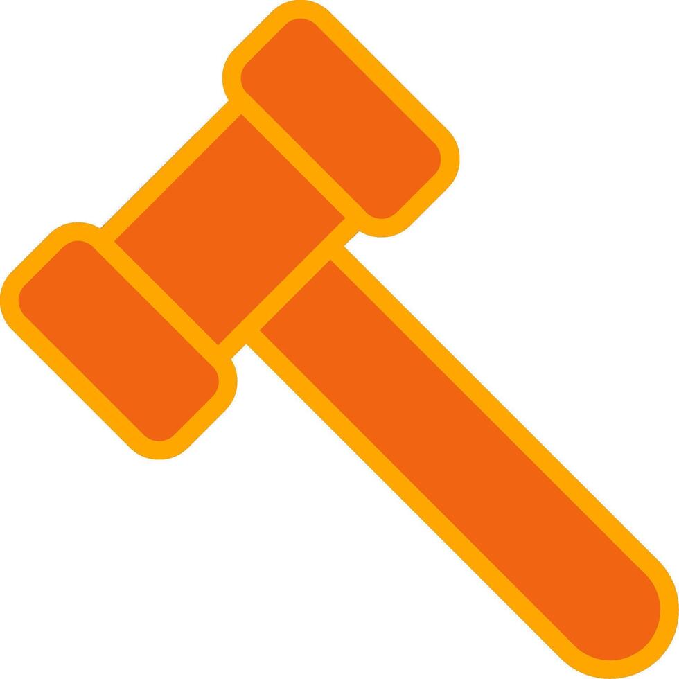 Hammer Oranage Filled Icon vector