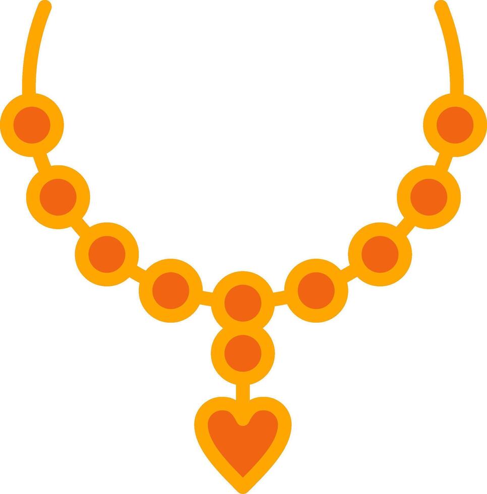 Necklace Oranage Filled Icon vector