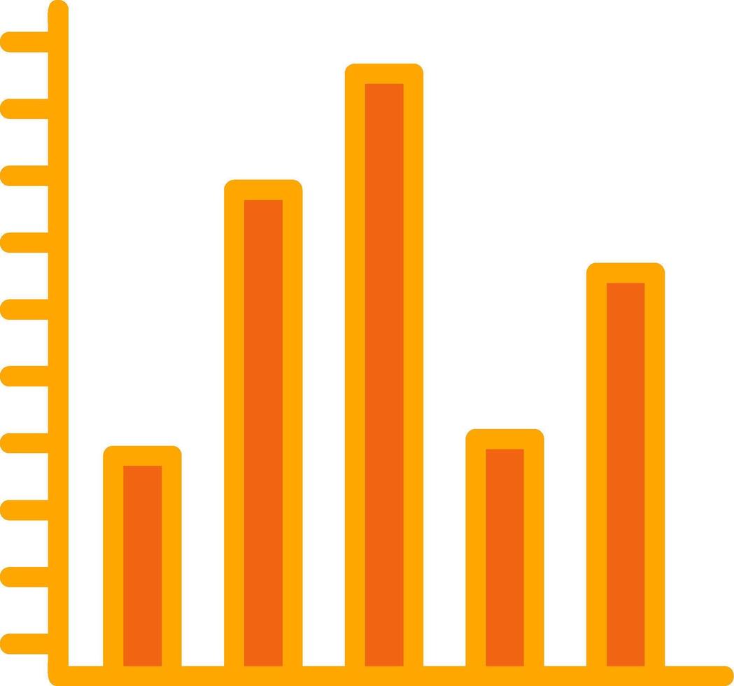 Statistics Oranage Filled Icon vector