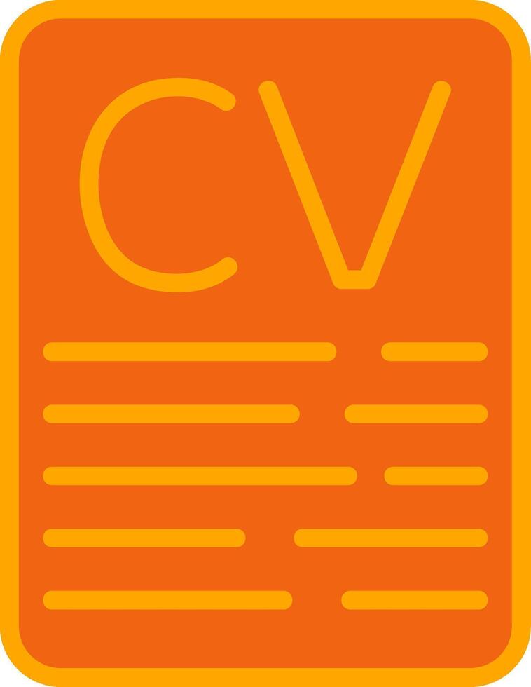 CV Oranage Filled Icon vector