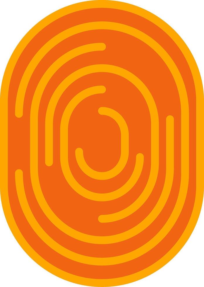 Fingerprint Oranage Filled Icon vector