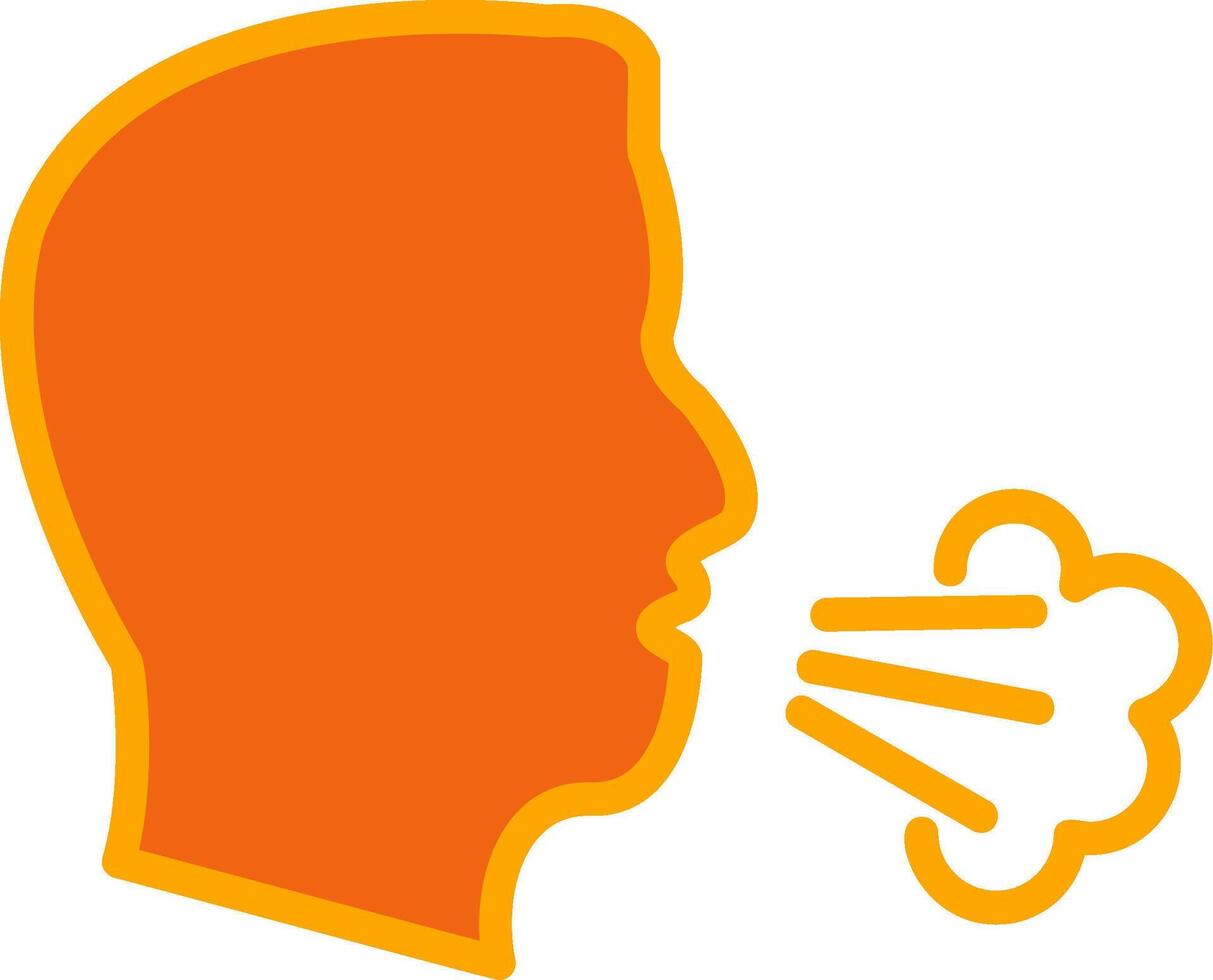 Dry Cough Oranage Filled Icon vector
