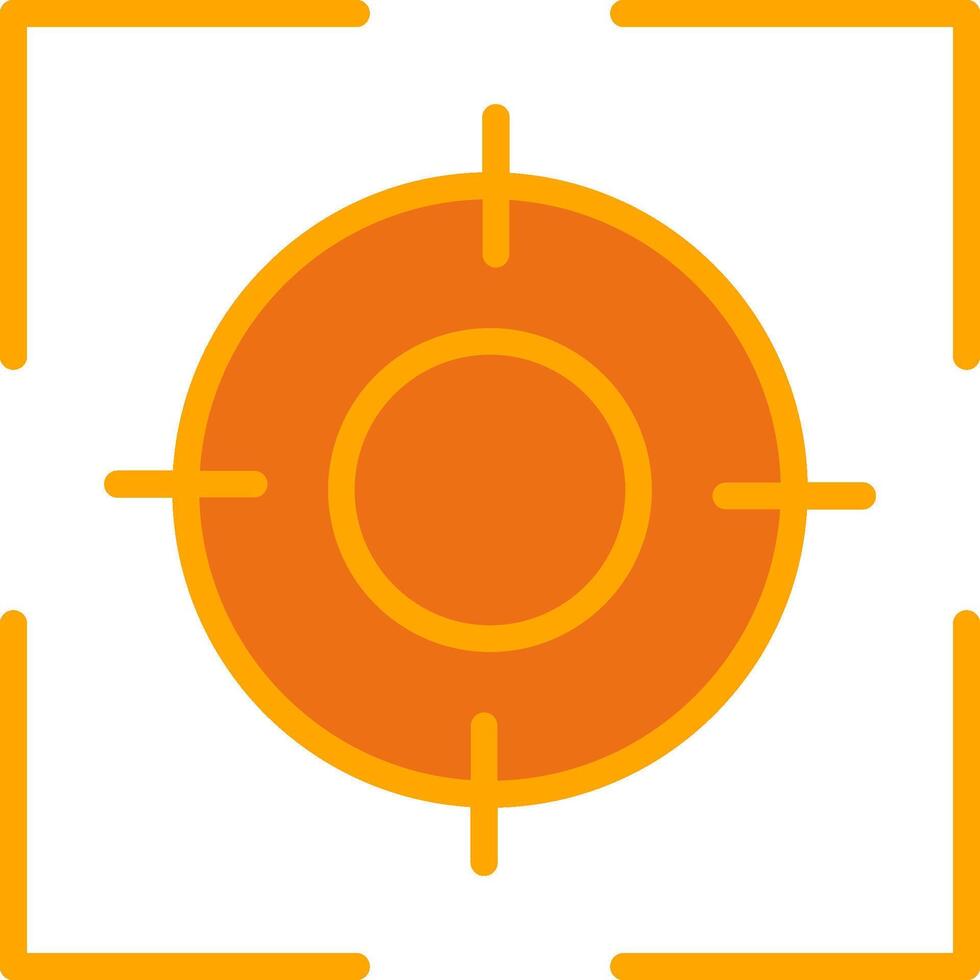 Focus Oranage Filled Icon vector