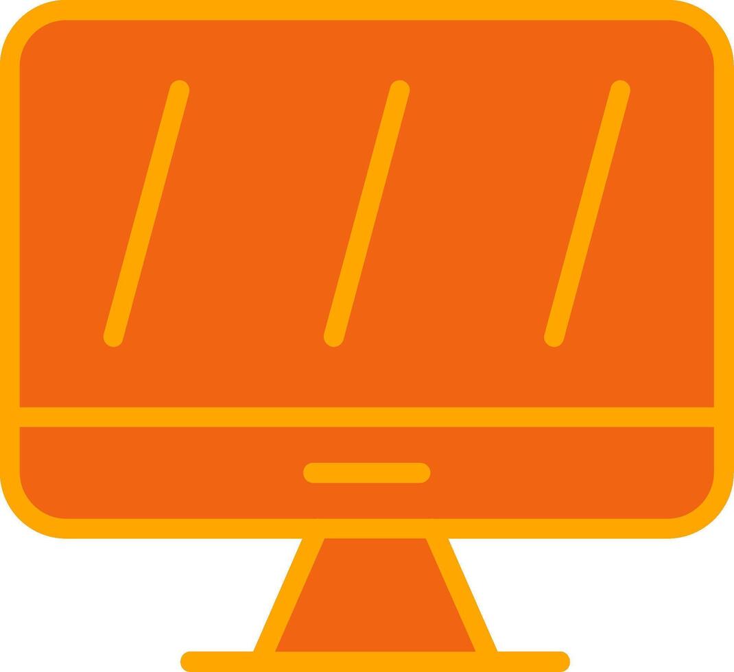 Monitor Oranage Filled Icon vector