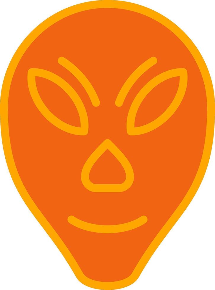 Alien Oranage Filled Icon vector