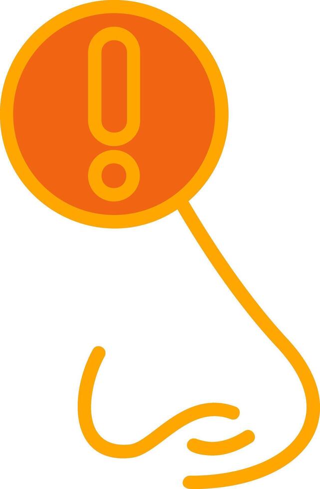Difficulty Breathing Oranage Filled Icon vector