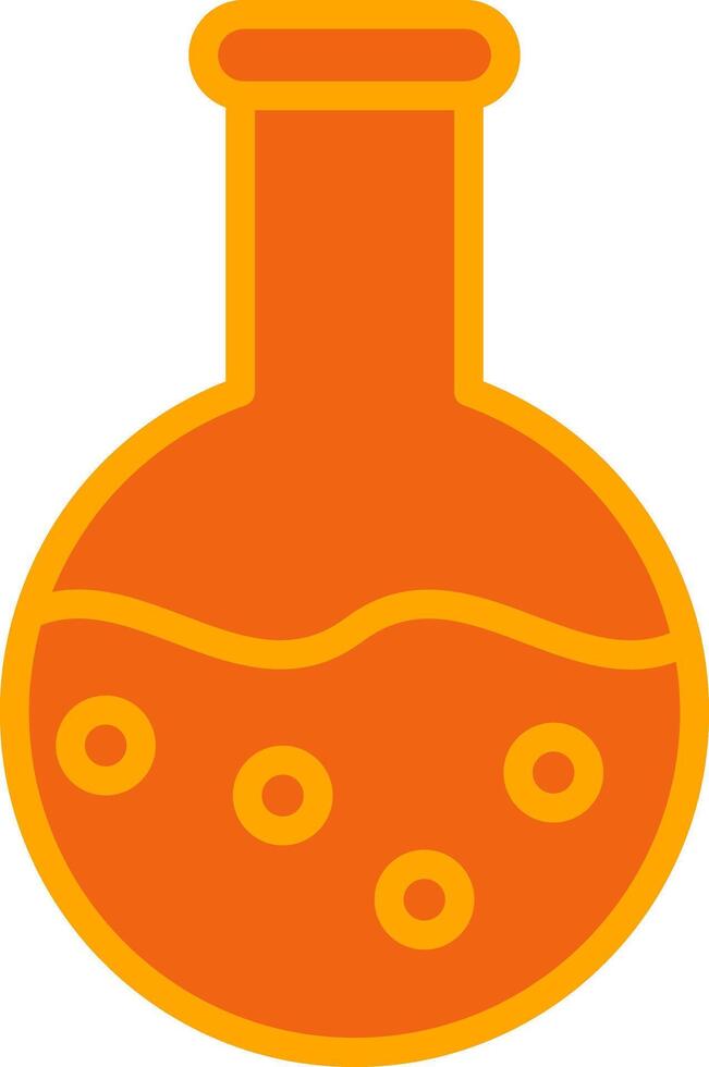 Flask Oranage Filled Icon vector