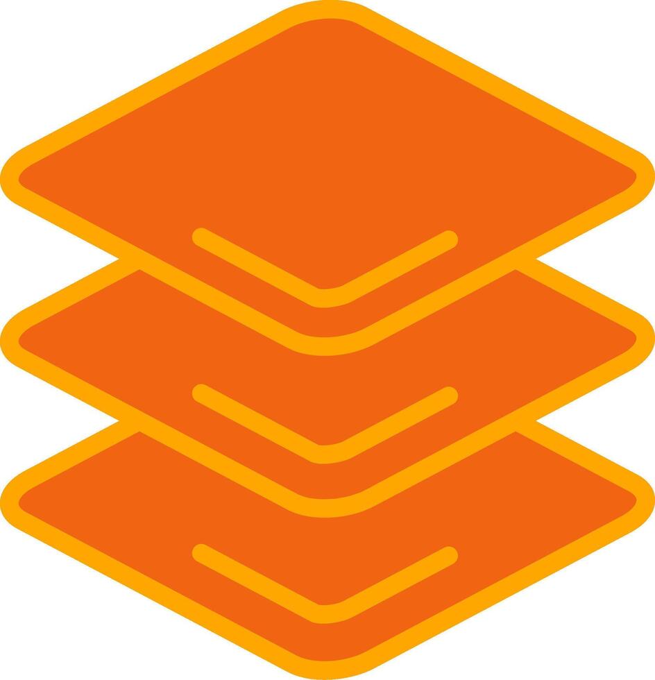 Layers Oranage Filled Icon vector