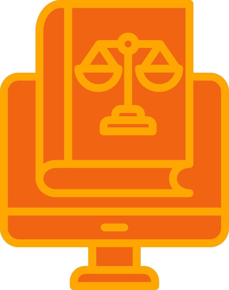 Online Book Oranage Filled Icon vector