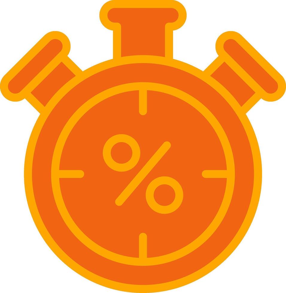 Timer Oranage Filled Icon vector