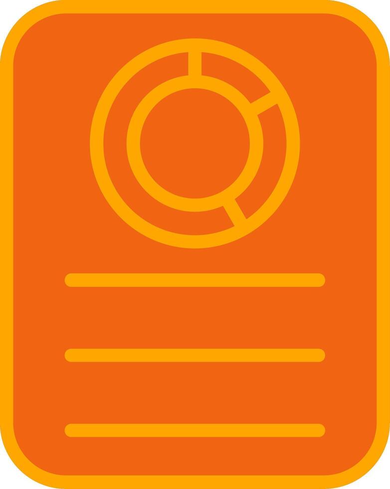 Pie Chart Oranage Filled Icon vector