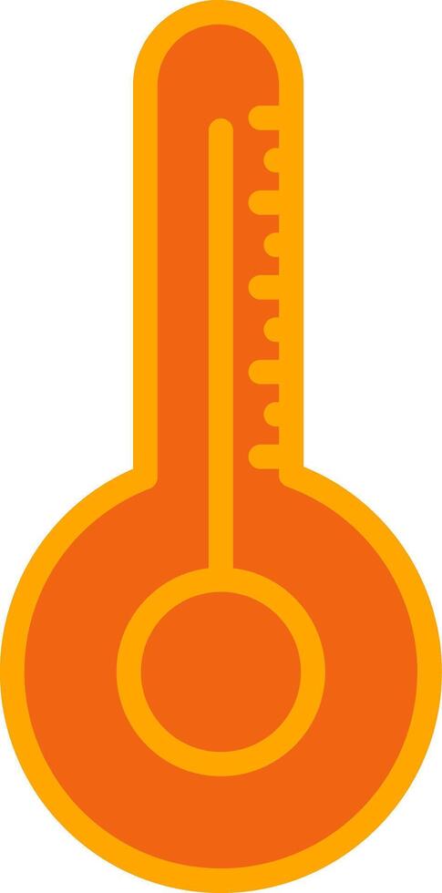 Thermometer Oranage Filled Icon vector