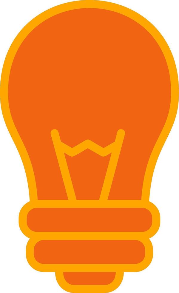 bulb Oranage Filled Icon vector