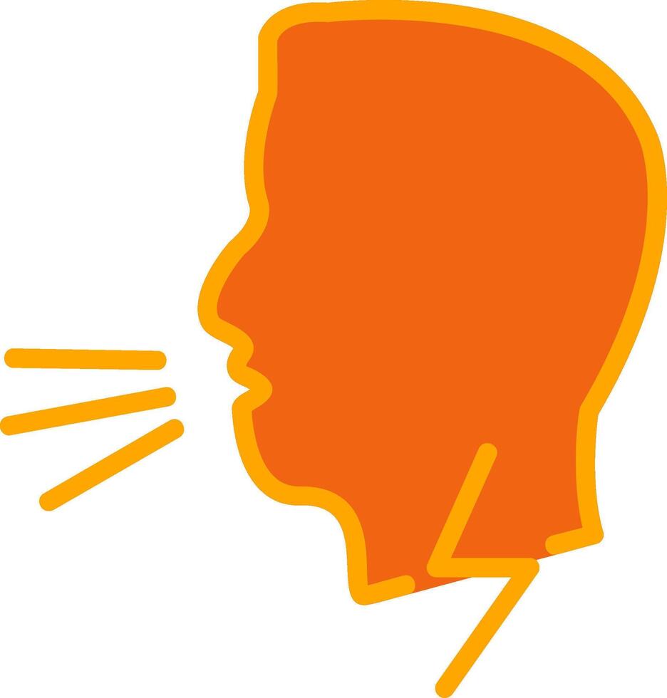 Difficult Breathing Oranage Filled Icon vector