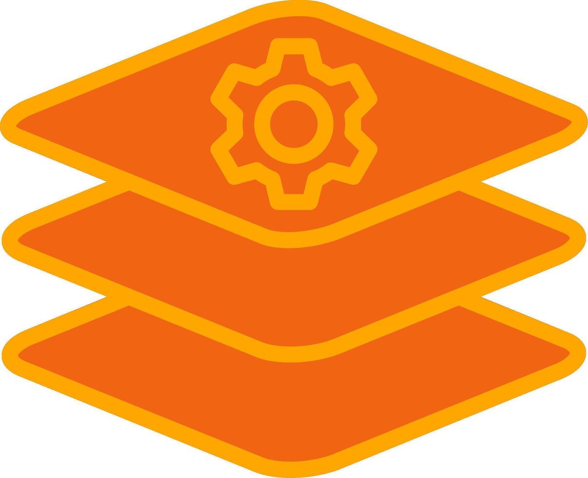 Layers Oranage Filled Icon vector