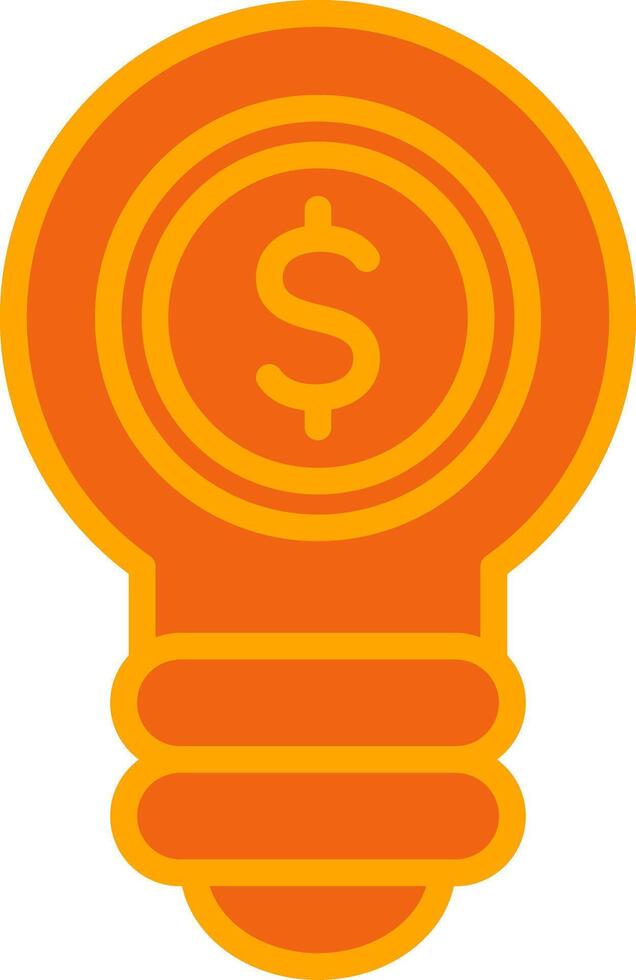 Light Bulb Oranage Filled Icon vector