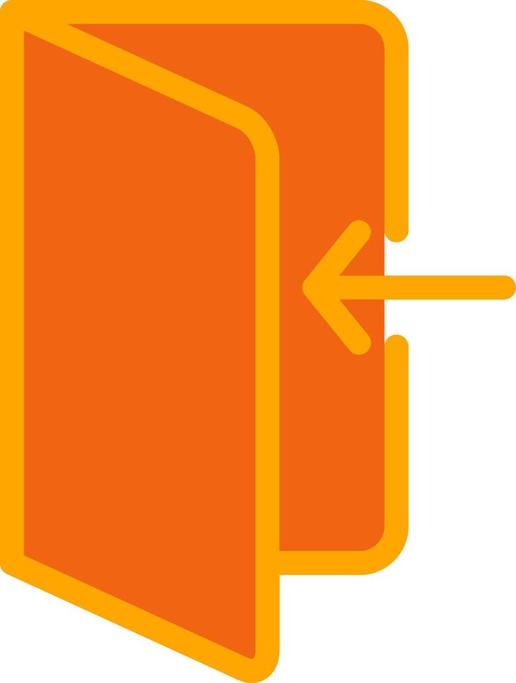 Logout Oranage Filled Icon vector