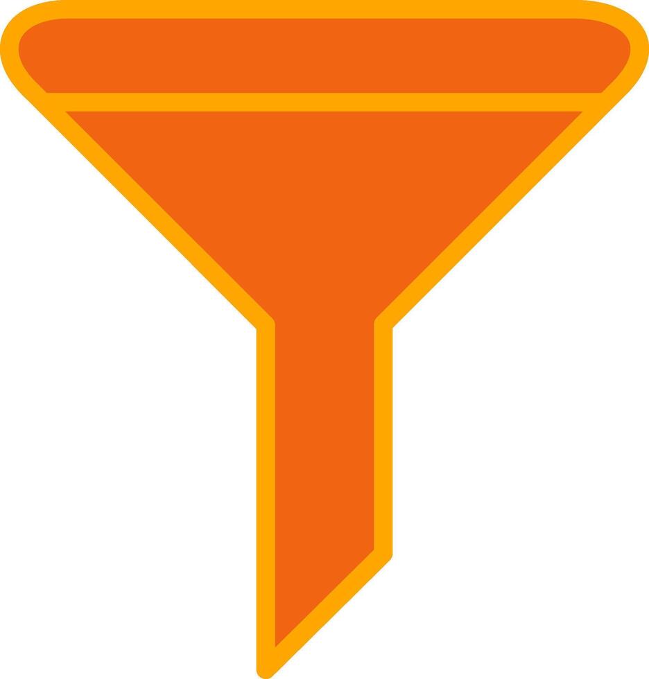 Funnel Oranage Filled Icon vector