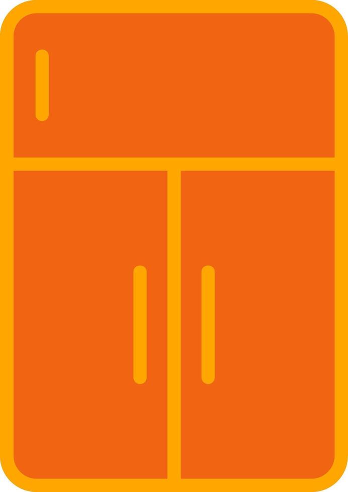 Refregrator Oranage Filled Icon vector