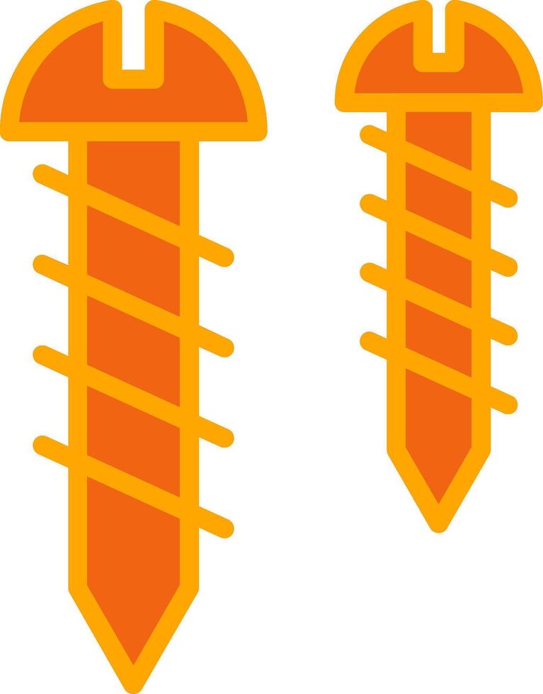 Screw Oranage Filled Icon vector