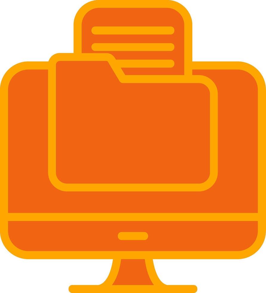 File Oranage Filled Icon vector