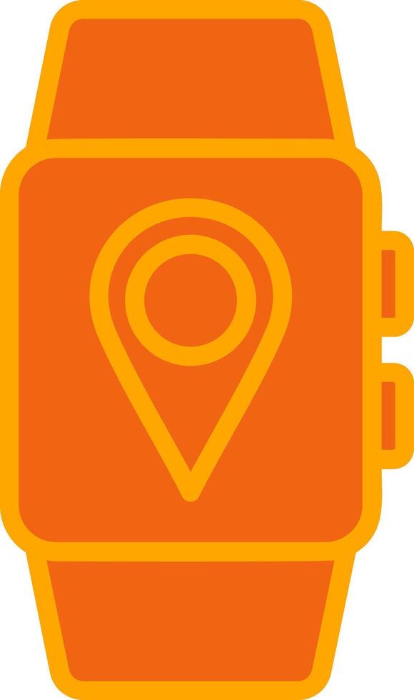 Smartwatch Oranage Filled Icon vector
