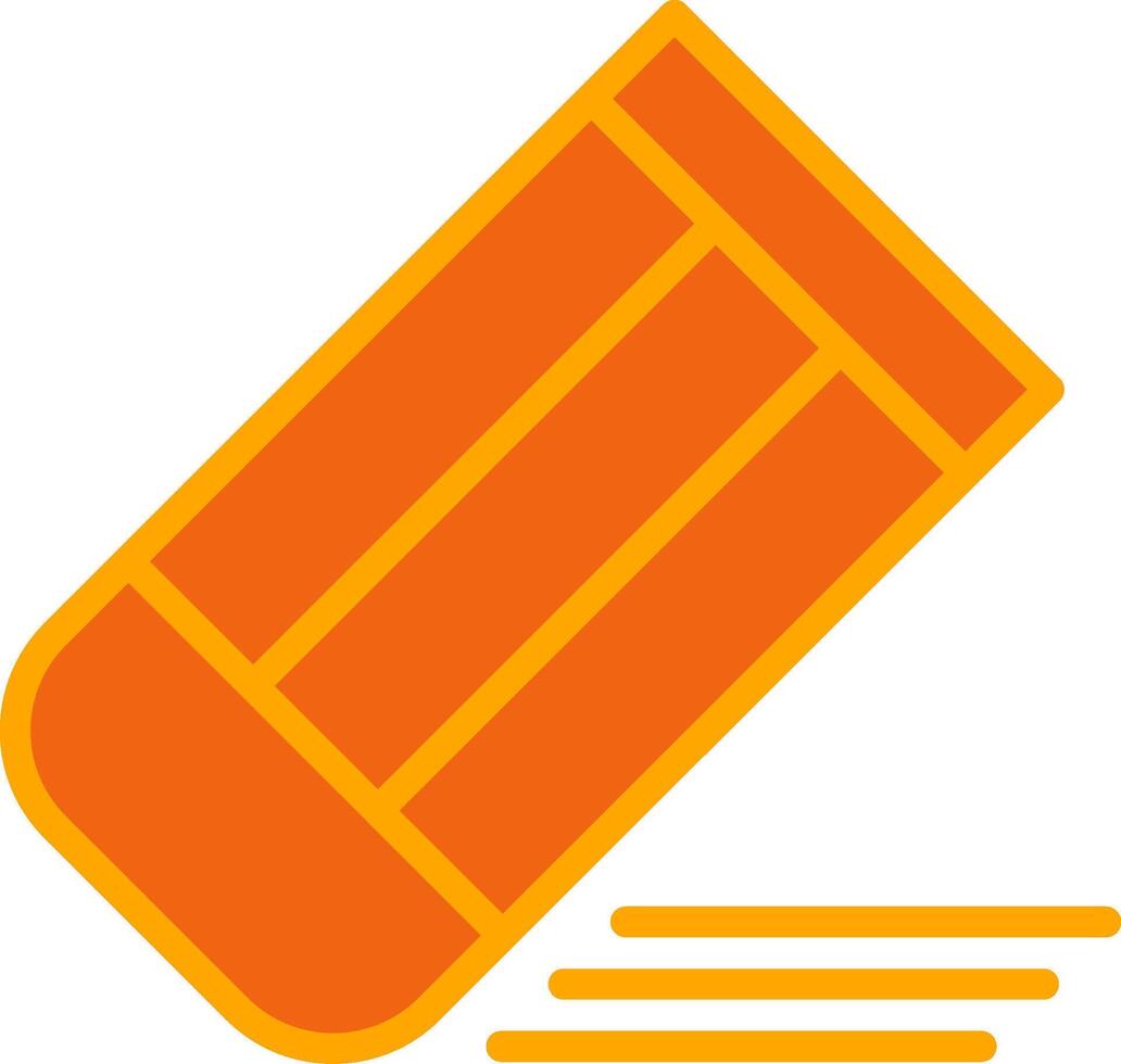 Eraser Oranage Filled Icon vector