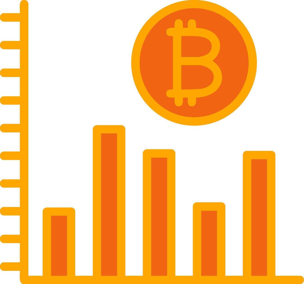 Profit Growth Oranage Filled Icon vector
