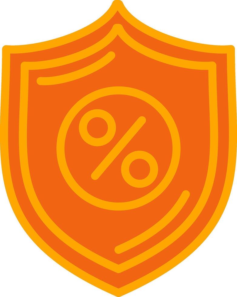 Shield Oranage Filled Icon vector