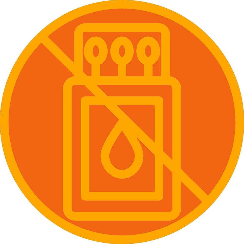 No Fire Oranage Filled Icon vector