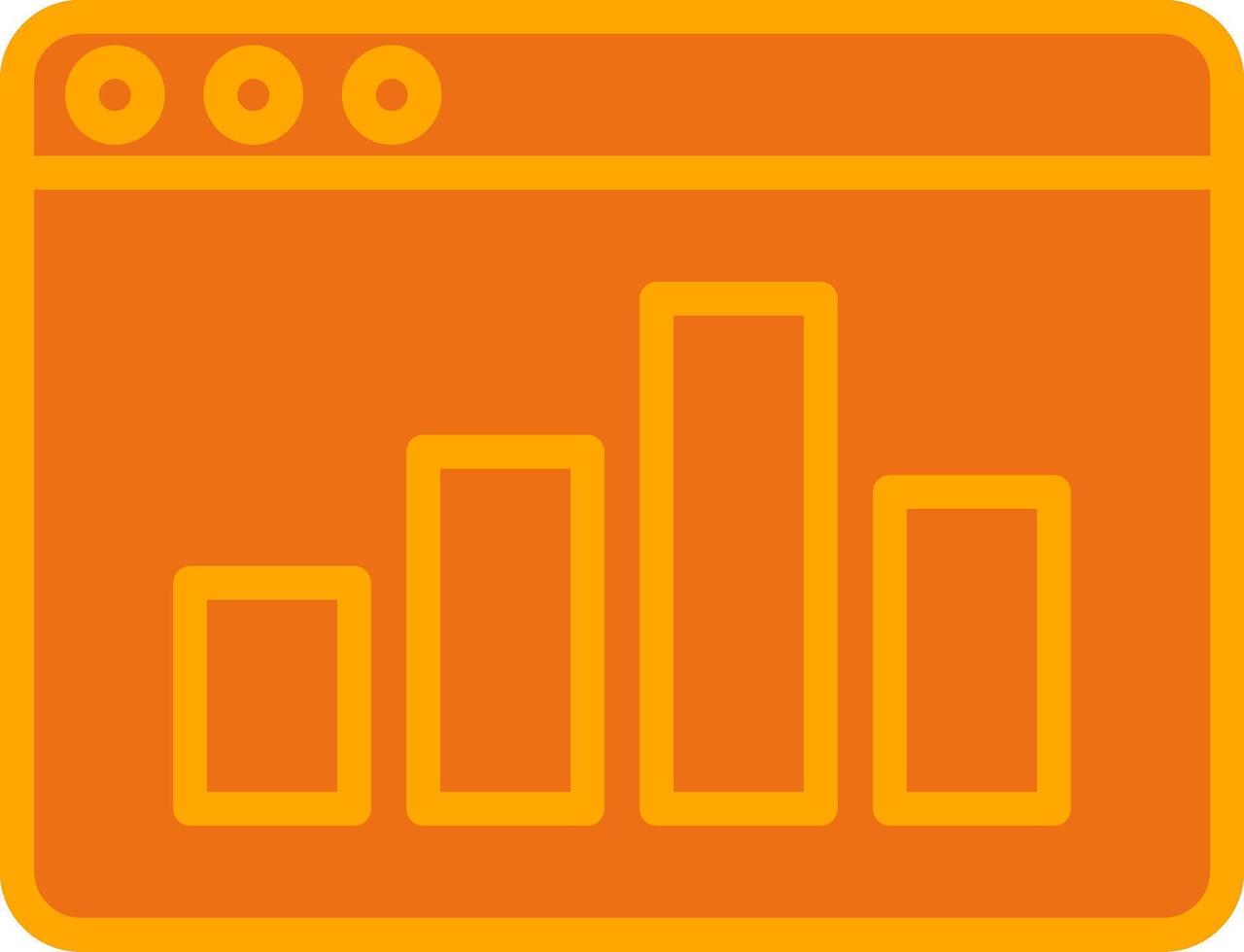 Line Bars Oranage Filled Icon vector