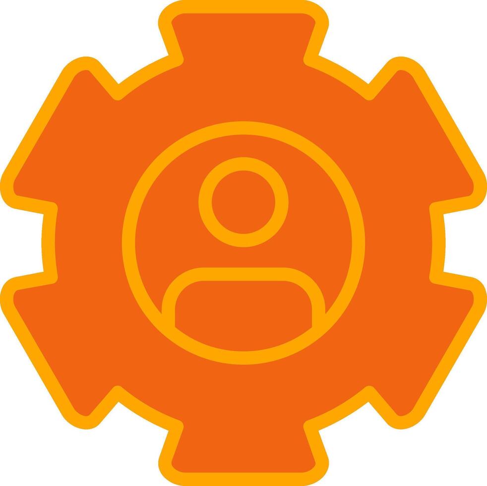 Cogwheel Oranage Filled Icon vector
