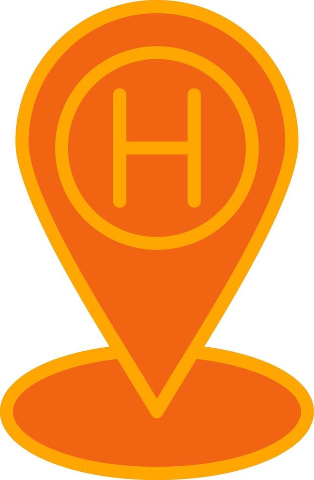 Location Oranage Filled Icon vector