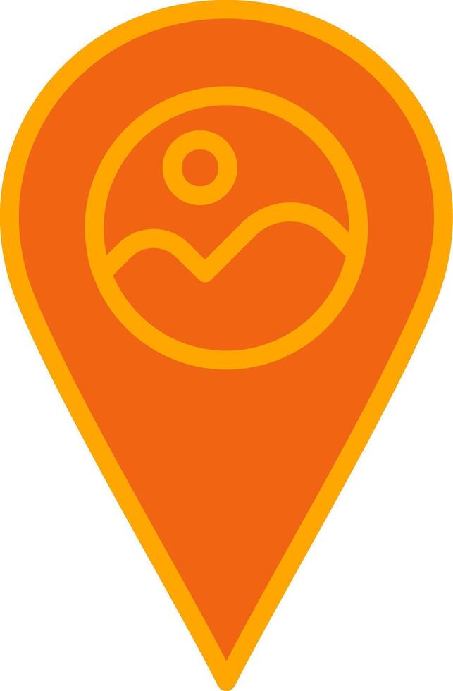 Gallery location Orange Filled Icon vector