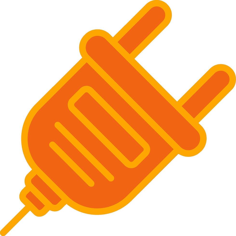 Plug Oranage Filled Icon vector