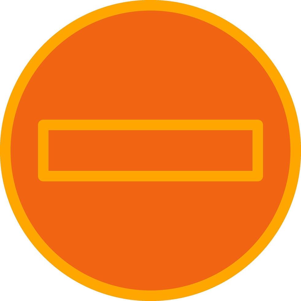 Minus Oranage Filled Icon vector