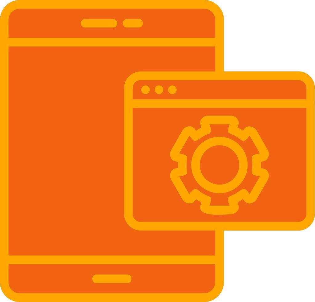 Web Optimization Oranage Filled Icon vector
