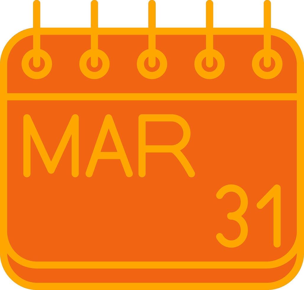 March Oranage Filled Icon vector