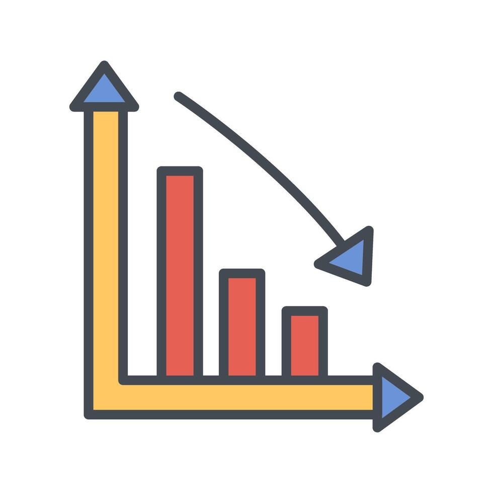 Chart Down Icon Design vector