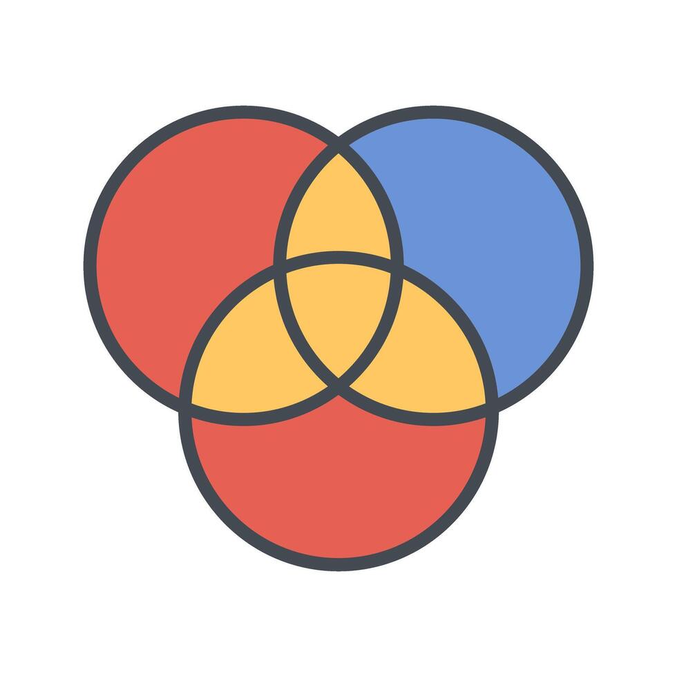 Venn Diagram Icon Design vector