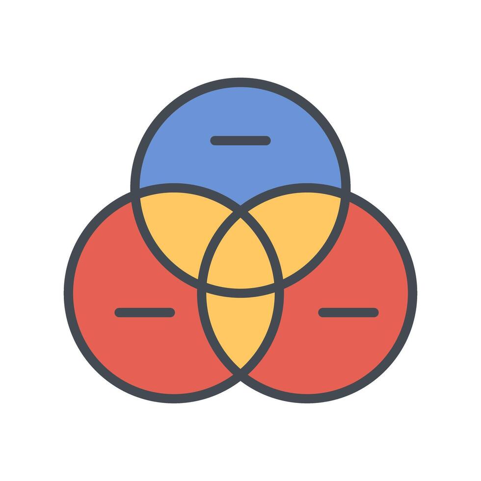 Venn Diagram Icon Design vector