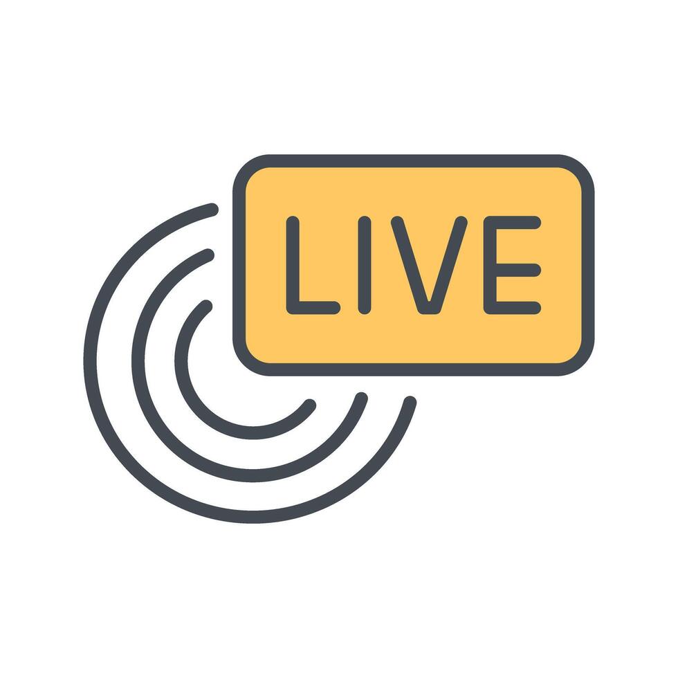 Live Broadcast Icon Design vector