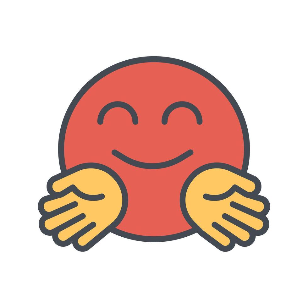 Hugging Face Icon Design vector