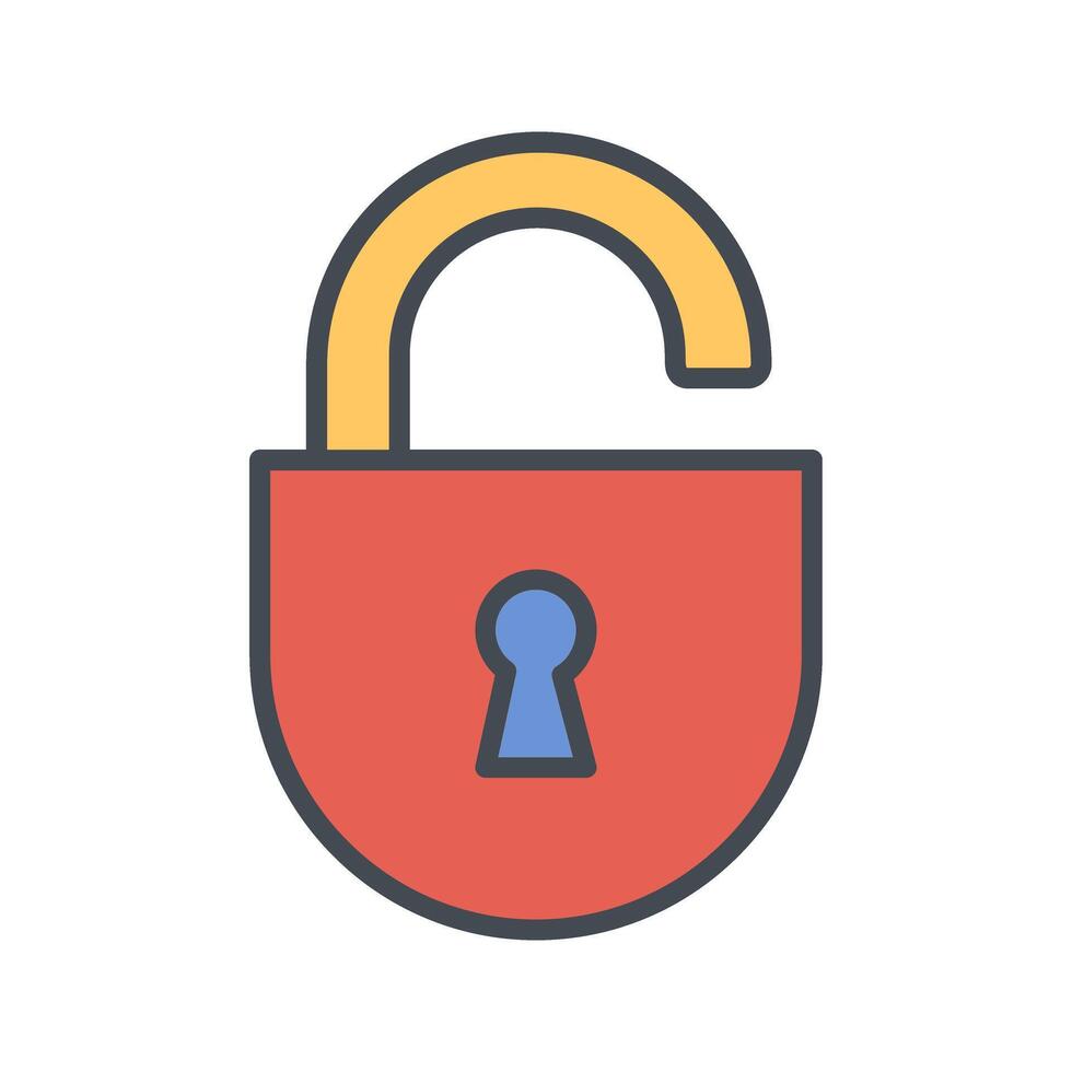 Open Lock Icon Design vector