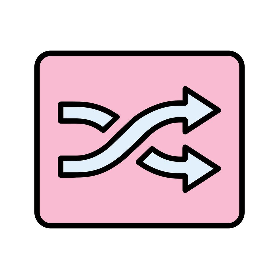 Shuffle Tracks Button Icon Design vector